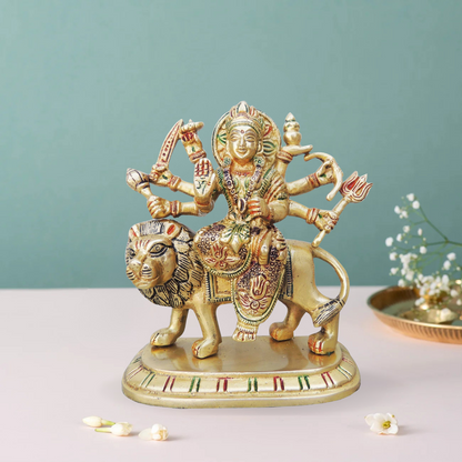 Brass Goddess Durga Superfine Idol 1.3Kg - PUSHMYCART
