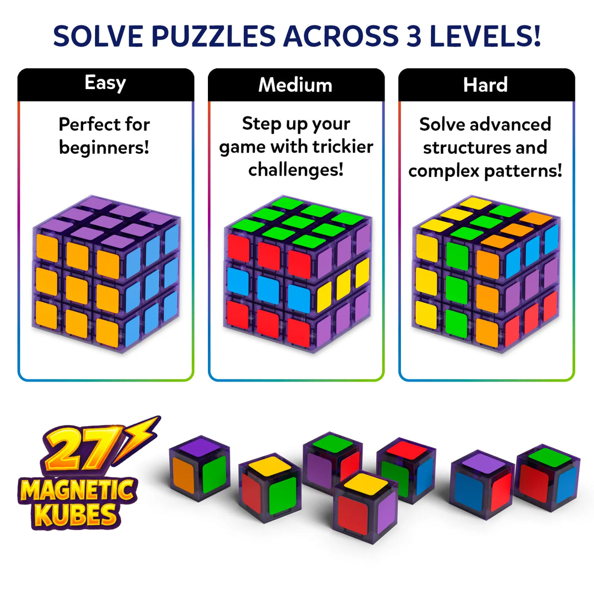 Skillmatics Klixokubes 3D Magnetic Brain Teaser Puzzle Ages 7 and Up