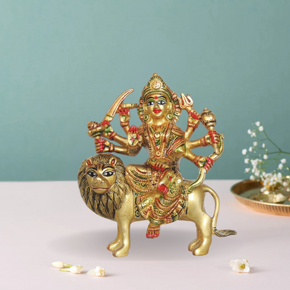 Brass Goddess Durga Superfine Idol 1.56Kg - PUSHMYCART