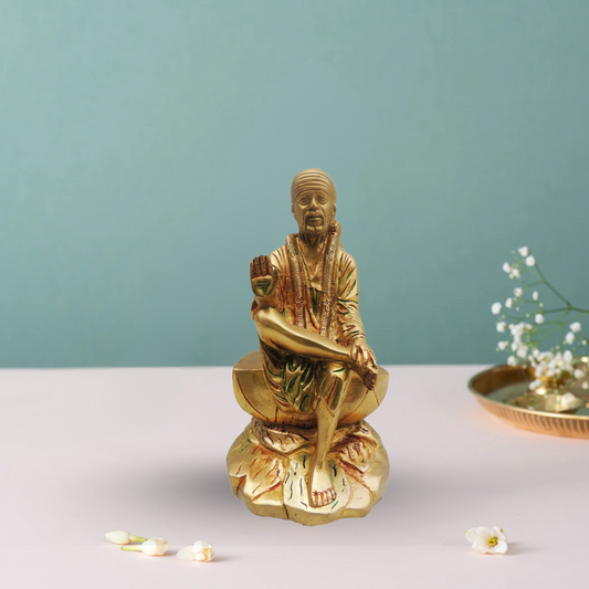 Brass Sai Baba Statue 2.14Kg - PUSHMYCART