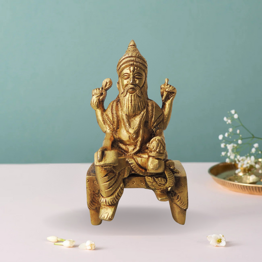 Brass Vishwakarma Statue 0.4Kg - PUSHMYCART