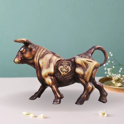Brass Table Bull Statue 1.65Kg - PUSHMYCART
