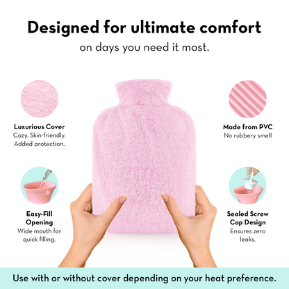 Plush Hot Water Bag with Soft Fur Cover
