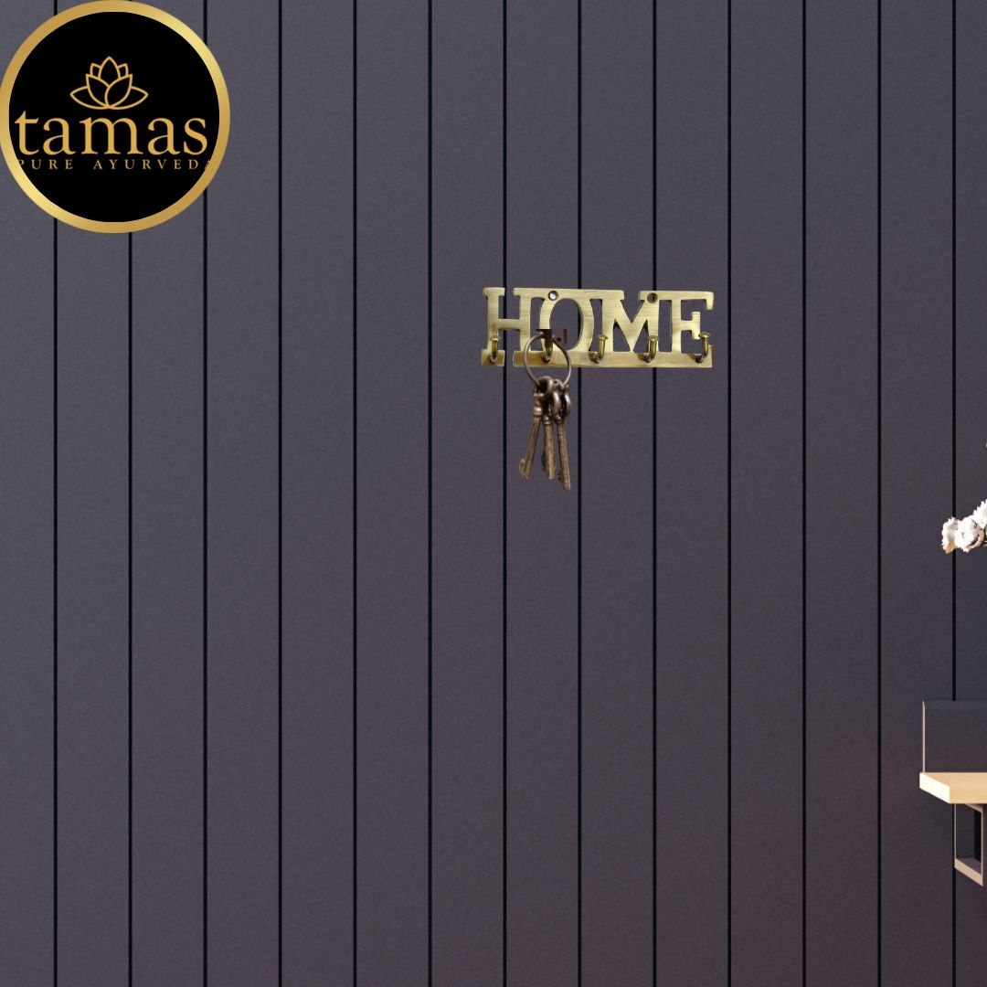Tamas Brass Home Font Key Holder (Brown) - PUSHMYCART