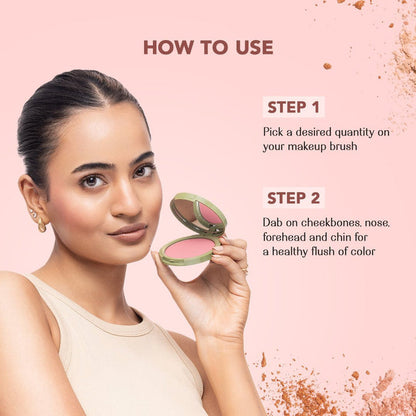 LoveChild Showtime | Cheek Flick Mattifying Powder Blush Light Brown 