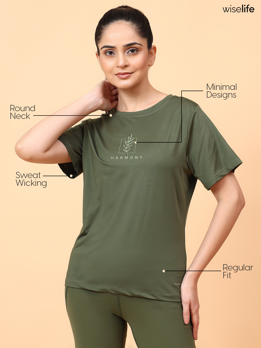 Purpose Printed Active T-shirt (Olive green)
