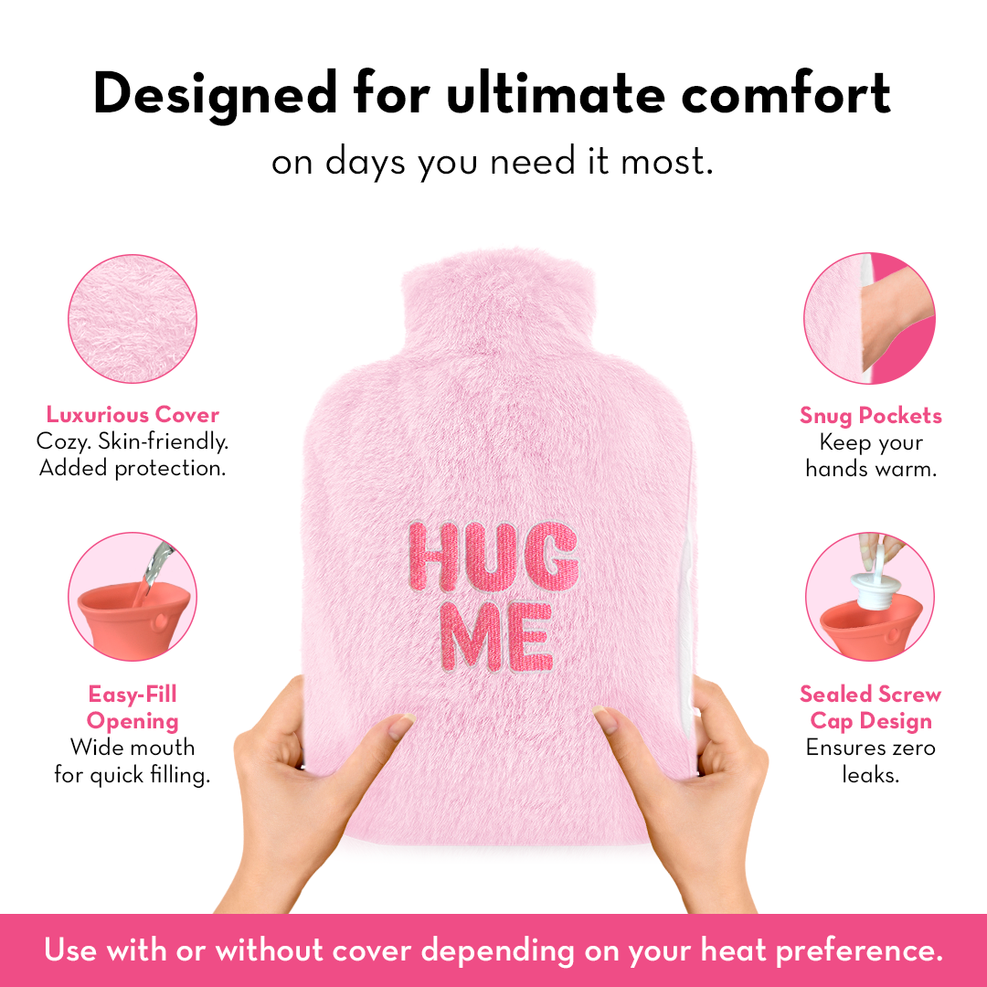 Plush Hot Water Bag with Soft Fur Cover