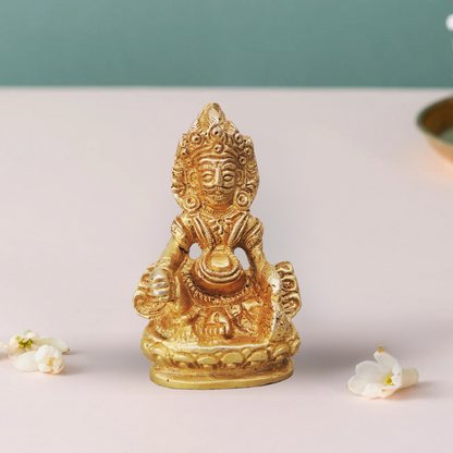 Brass Kuber Ji God Idol Statue 0.375Kg - PUSHMYCART
