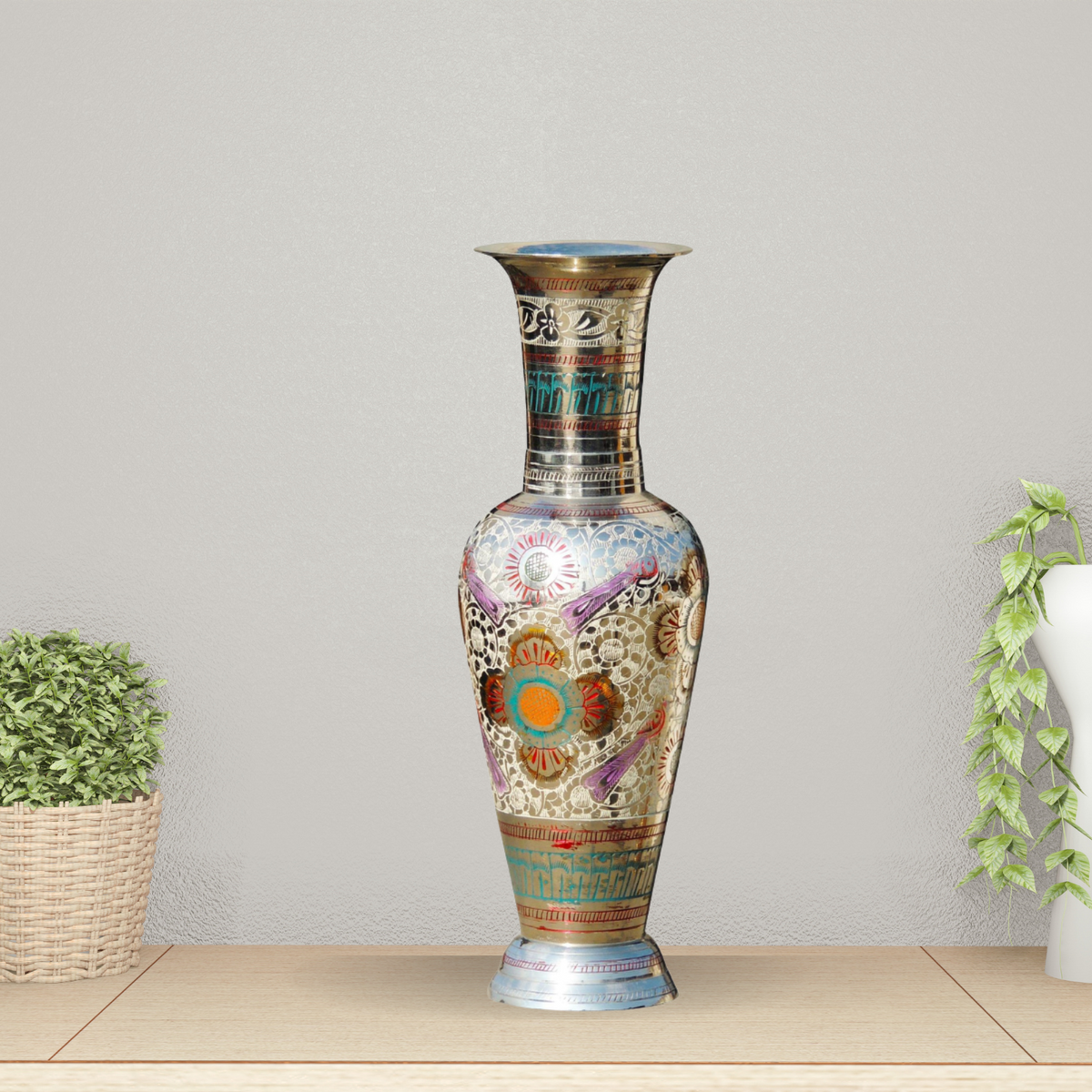 Brass Home And Garden Flower Pot 0.75Kg - PUSHMYCART