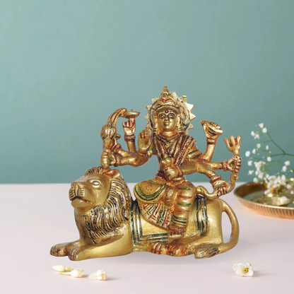Brass Goddess Durga Superfine Idol 0.68Kg - PUSHMYCART