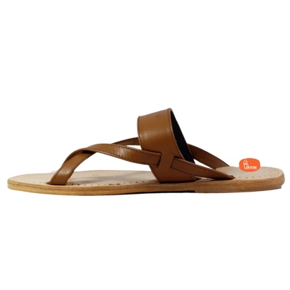 Vhaanfootwear Double Wadi Gandhi Design Kolhapuri Chappal worn by a man in a casual setting