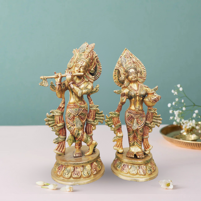 Brass Radha Krishna God Idol Statue 6.12Kg - PUSHMYCART