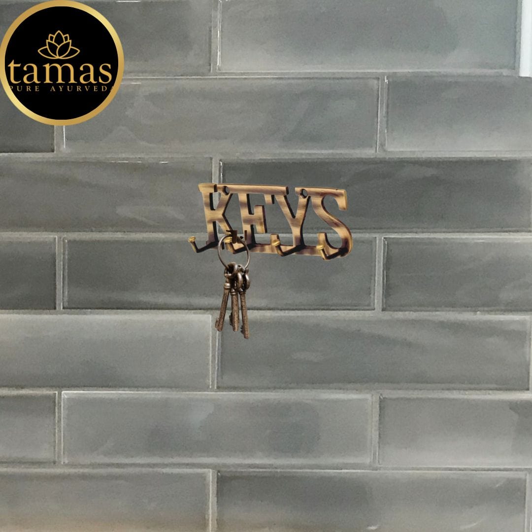 Tamas Brass Key Letter Shaped   Key Holder (Brown) - PUSHMYCART