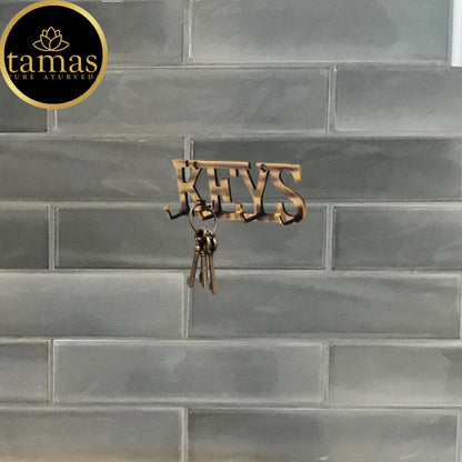 Tamas Brass Key Letter Shaped   Key Holder (Brown) - PUSHMYCART