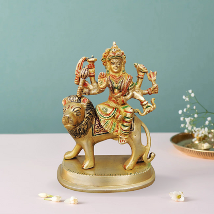 Brass Goddess Durga Superfine Idol 1Kg - PUSHMYCART