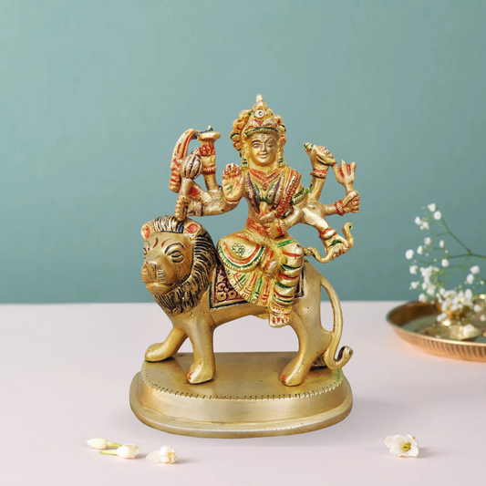 Brass Goddess Durga Superfine Idol 1Kg - PUSHMYCART