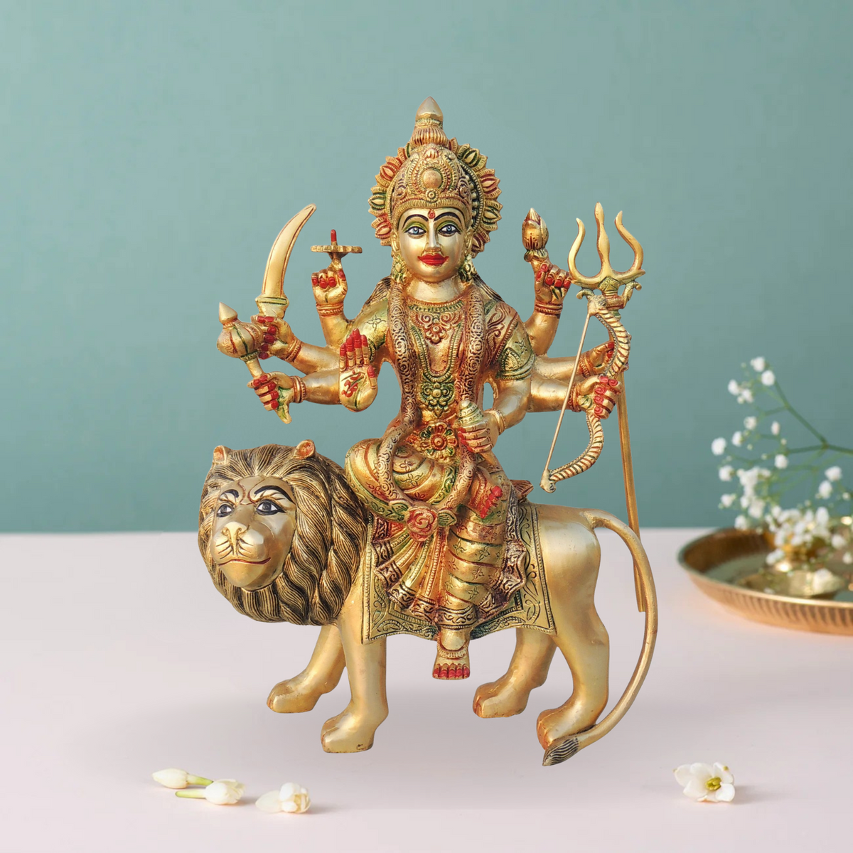 Brass Goddess Durga Superfine Idol 13.12Kg - PUSHMYCART