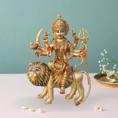 Brass Goddess Durga Superfine Idol 13.12Kg - PUSHMYCART