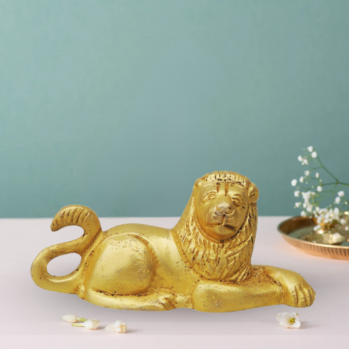 Brass Lion Statue 0.16Kg - PUSHMYCART