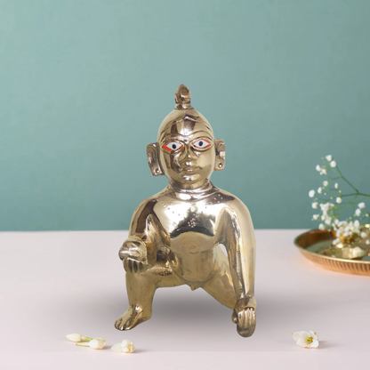 Brass Laddu Gopal God Idol Statue 1.2Kg - PUSHMYCART