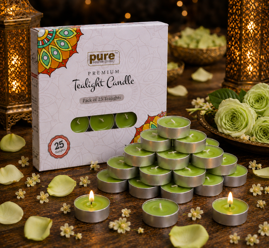 Pure Source India Lemongrass Scented Tea Light Candles Pack of 25