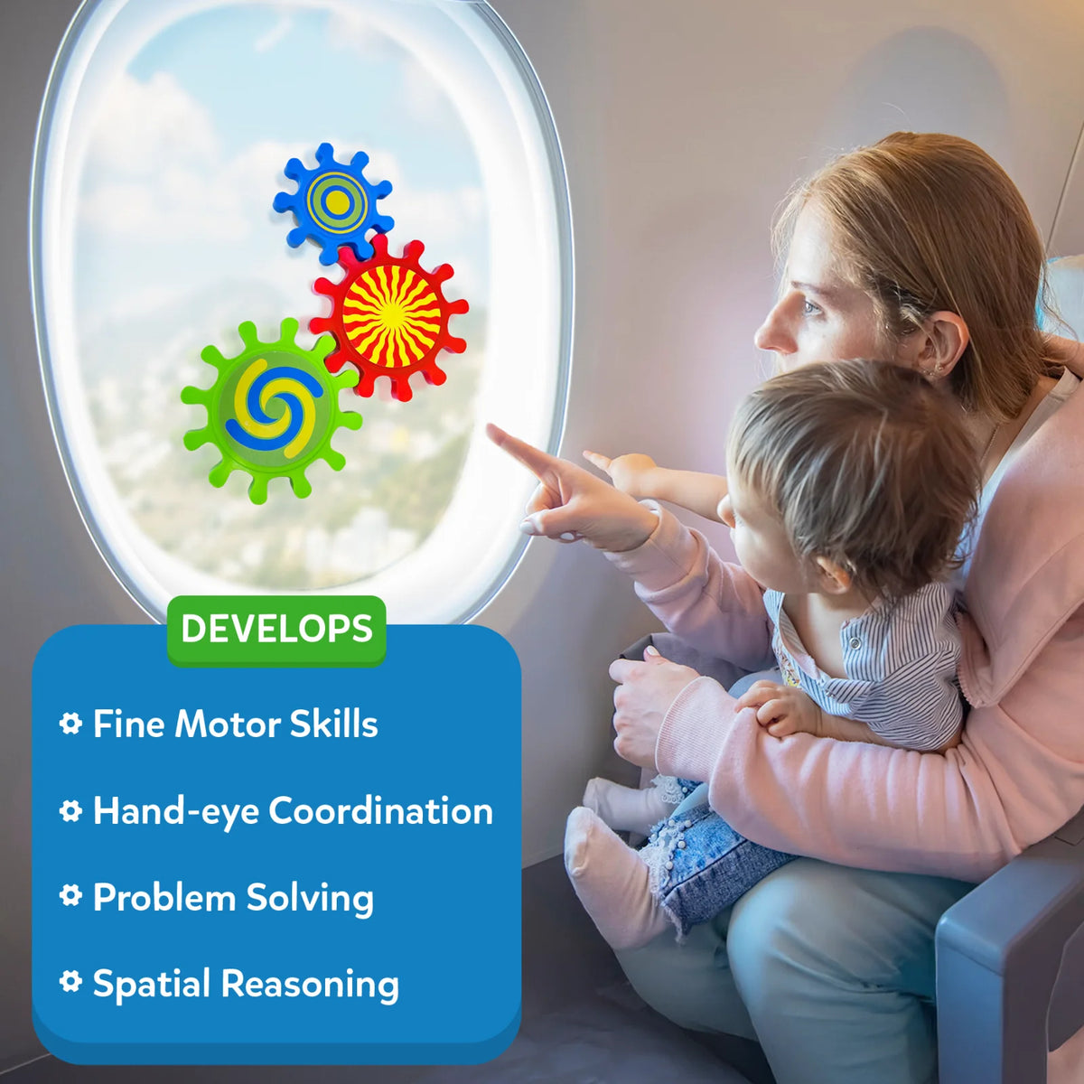 Skillmatics Spinny Gears Pattern Pop 5 Interlocking Gears 6 to 36 Months