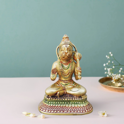 Brass Hanuman Ji Statue 1.6Kg - PUSHMYCART