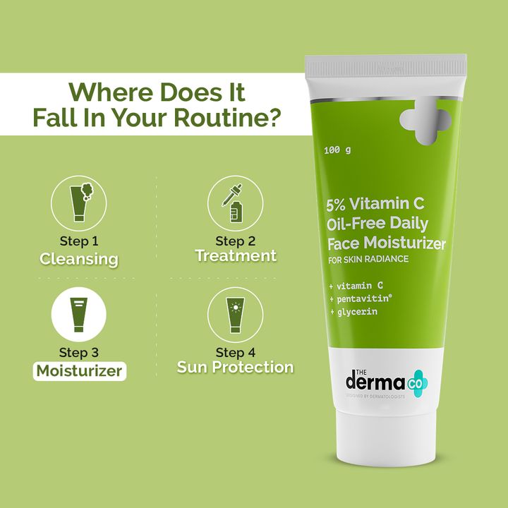 The Derma co 5% Vitamin C OilFree Daily Face Moisturizer for Skin Radiance - PUSHMYCART