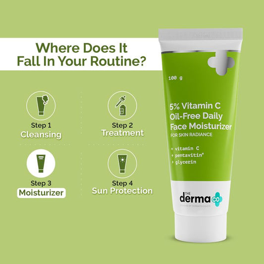The Derma co 5% Vitamin C OilFree Daily Face Moisturizer for Skin Radiance - PUSHMYCART