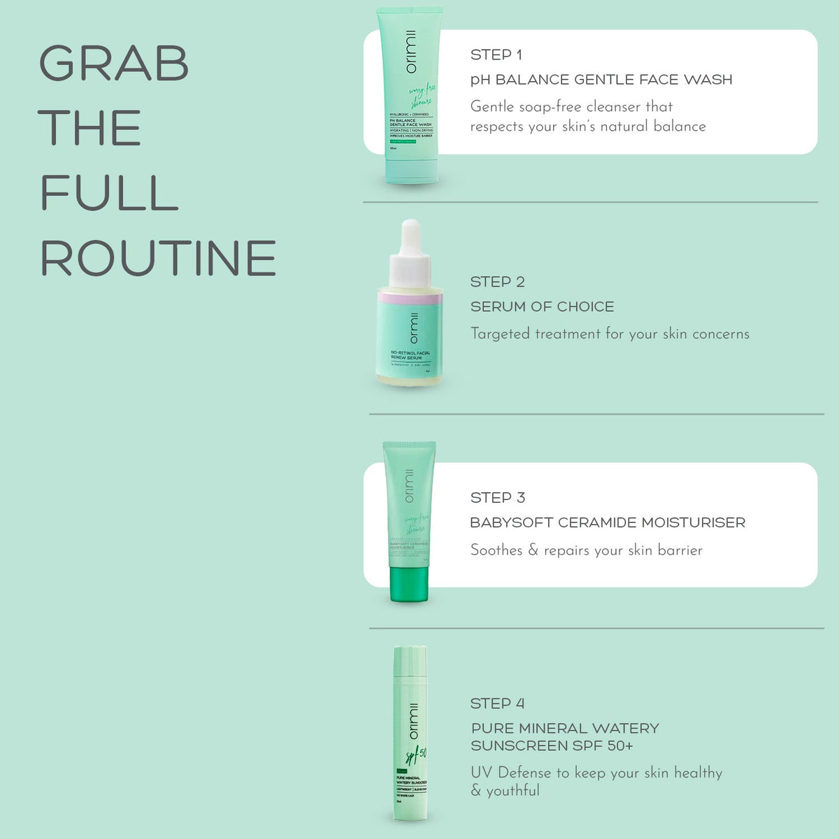 Orimii Skincare Cleanse & Calm Routine set featuring pH Balance Gentle Face Wash and Babysoft Ceramide Face Moistur - Image 6