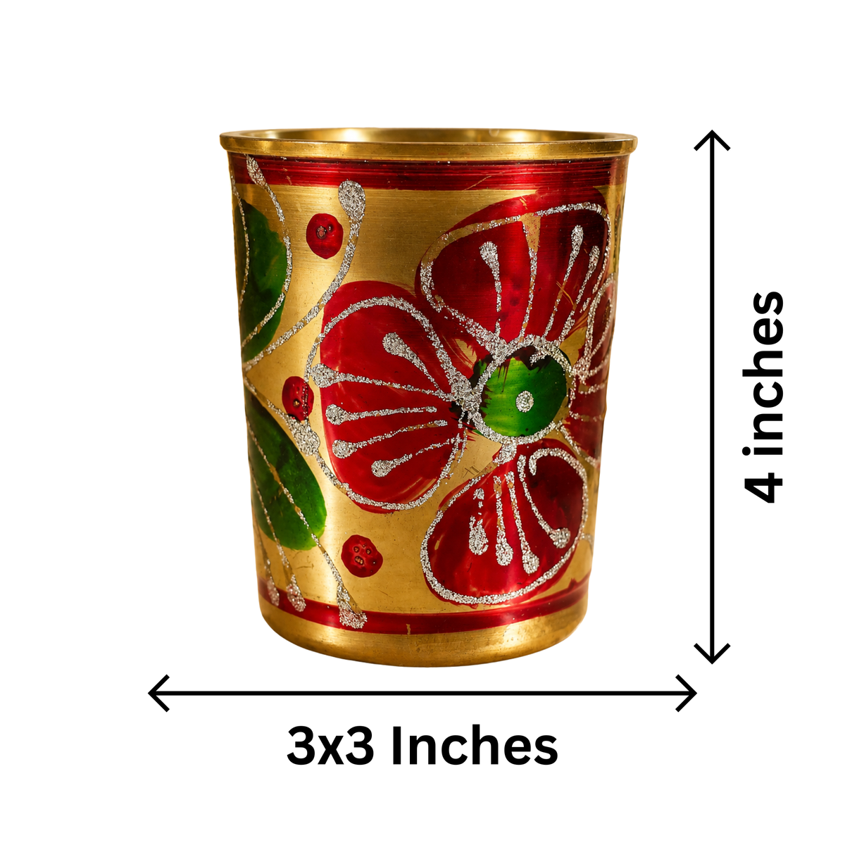 Pure Brass Handcrafted Tumbler Glass | Pack of 2