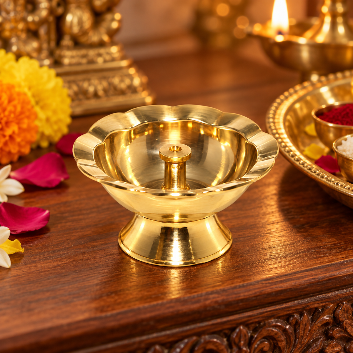 Brass Diya Deepak For Pooja 66gm