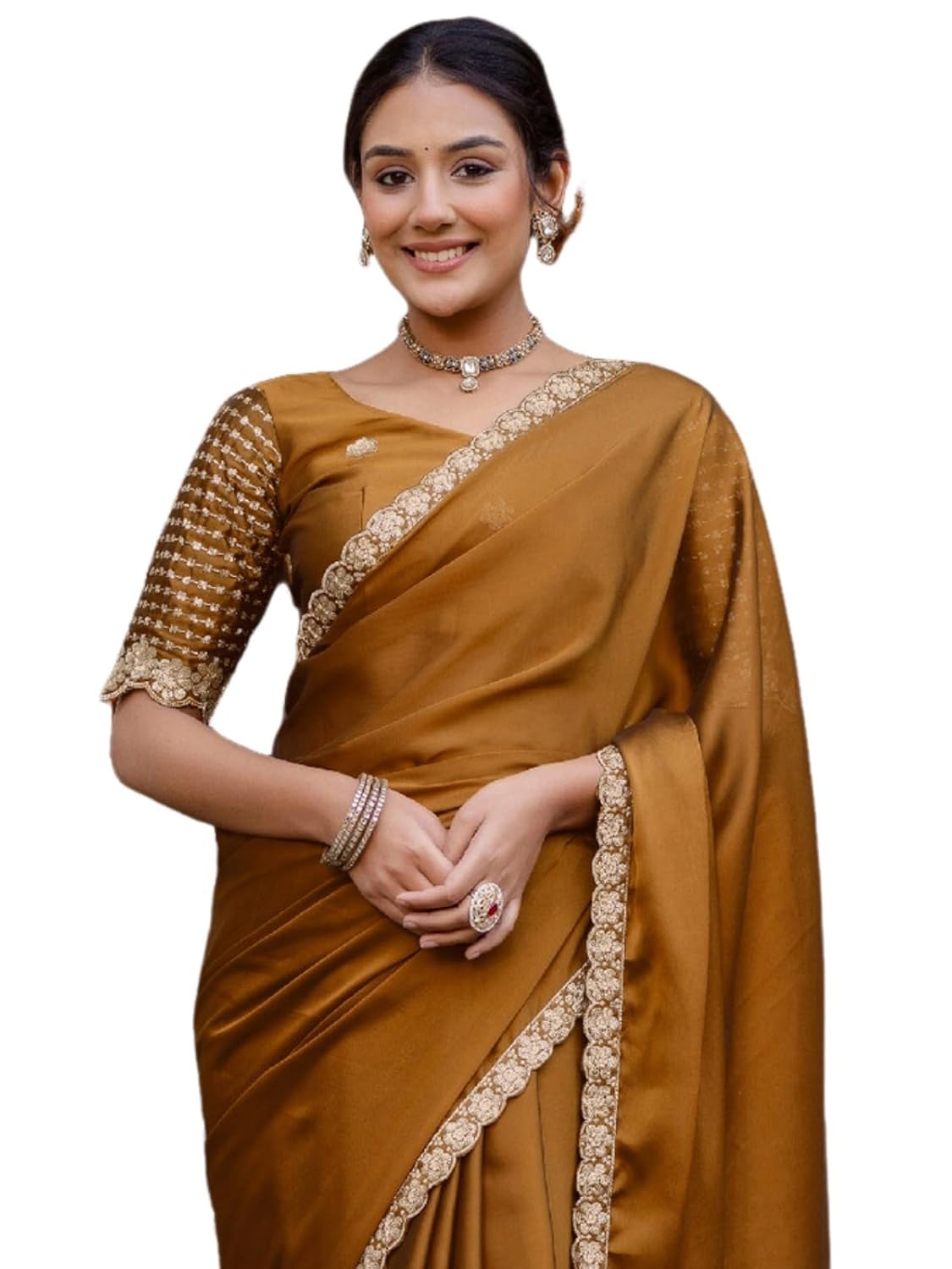 Vasthrlay Black Ethnic Embroidery Sequins Saree for festive ethnic occasions
