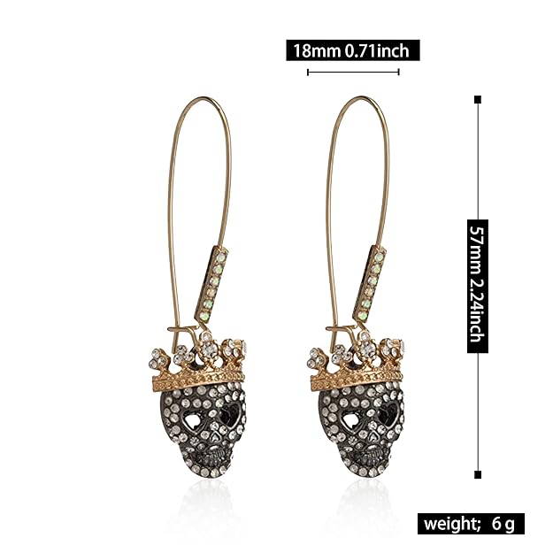 Skull Dangle Earrings Halloween Women