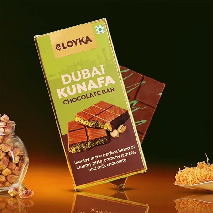 Loyka Dubai Pistachio Kunafa Chocolate Bar