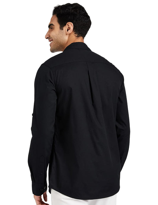 Symbol Mens Black Cotton Full Sleeve Shirt Ayyappa Vratham Collection