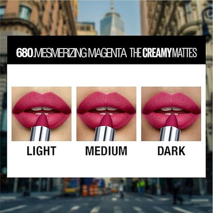 Maybelline Creamy Matte Lipstick / 680 Mesmerizing Magenta - PUSHMYCART