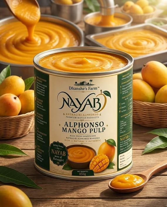 Dhanshe's Farm NAYAB Ratnagiri Alphonso Mango Pulp
