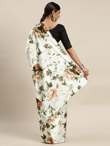 Vasthrlay Ethnic Black Saree with decorative printed design