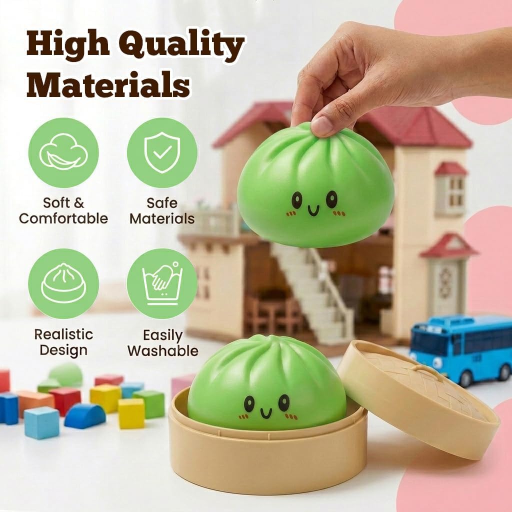 KINETICS LIGHTING Dumpling Squishy Toy Soft Slow Rising Squeeze Bun Squishy Mystery Design