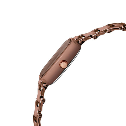 Shocknshop Elegant Rectangular Ladies Rose Gold Analog Metal Strap Solid Link Strap Watch for Woman -WCH176