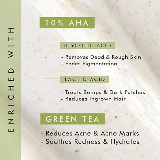 mCaffeine 10% AHA & Green Tea Body Scrub - PUSHMYCART