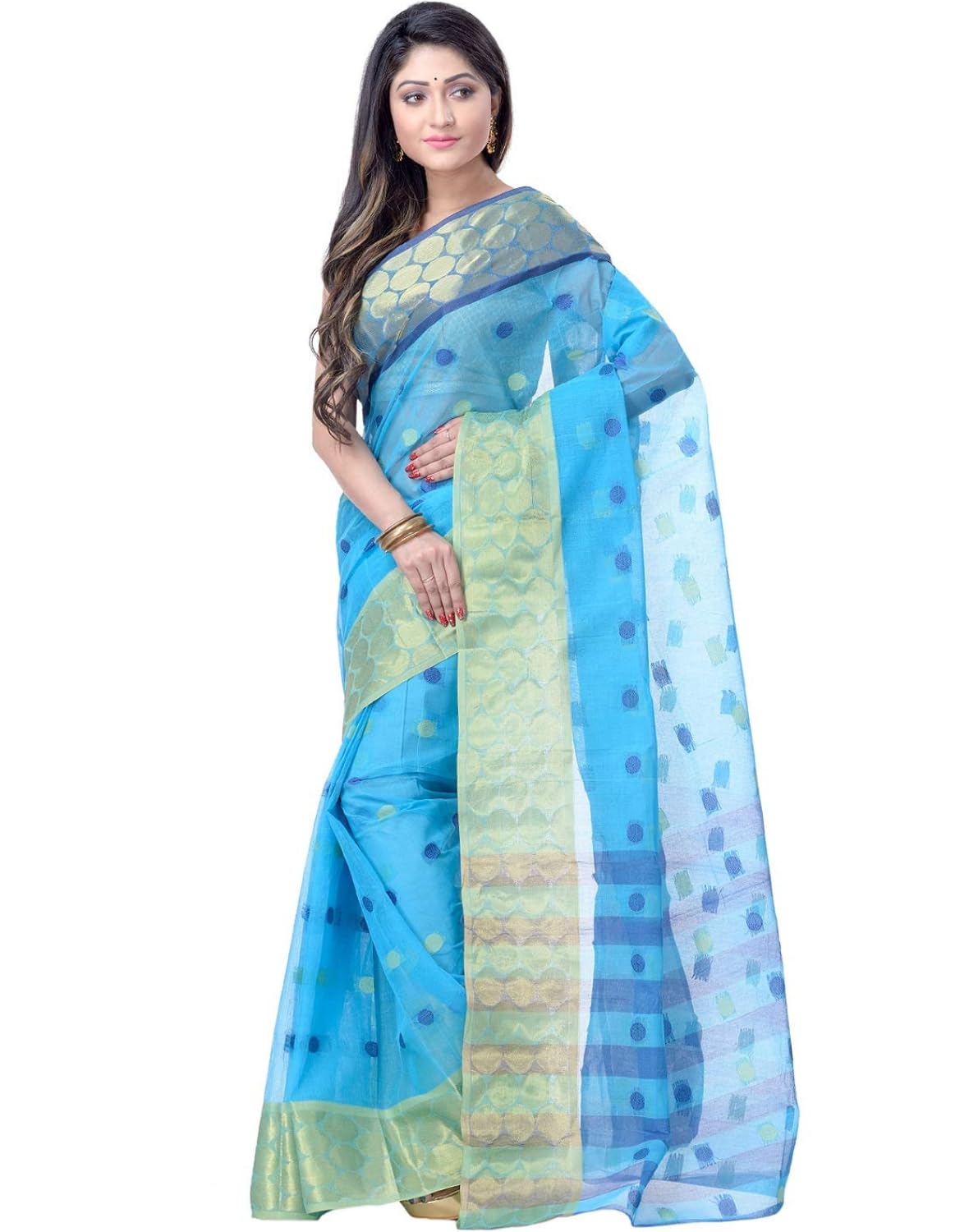 Vasthrlay Ethnic Red Saree with decorative Traditional design