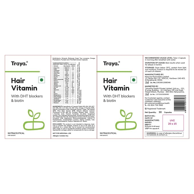 Traya Hair Vitamins Capsule 30 Capsules - PUSHMYCART