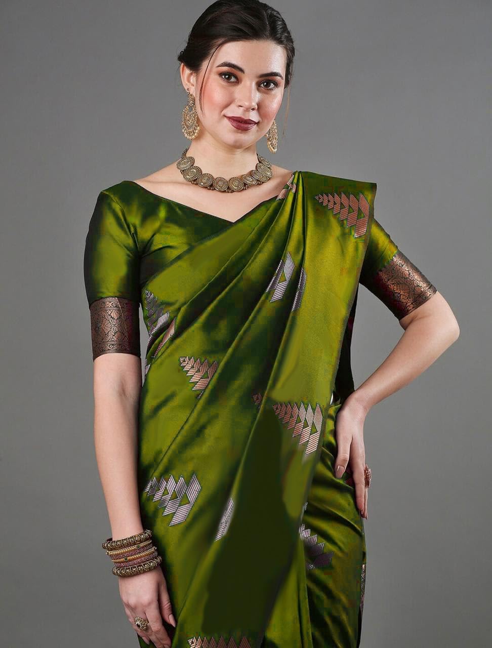 Vasthrlay Banarasi Classic Saree with decorative traditional design