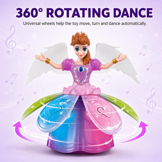 Goyals Angel Girl Musical Dancing Rotating Toy with Flashing Lights Bump and Go