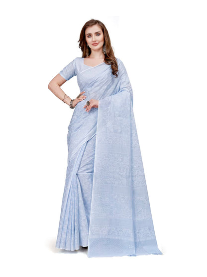 Vasthrlay Beige Cotton Printed Saree for festive ethnic occasions