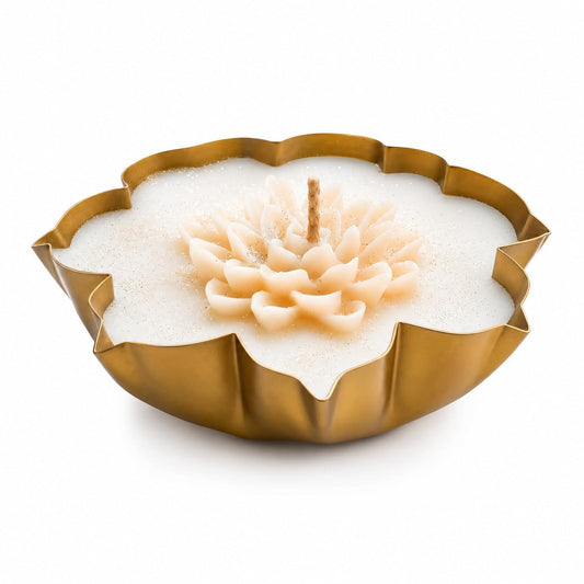 Dhwaja Lotus Pond Vanilla Scented Soy Wax Urli Candle