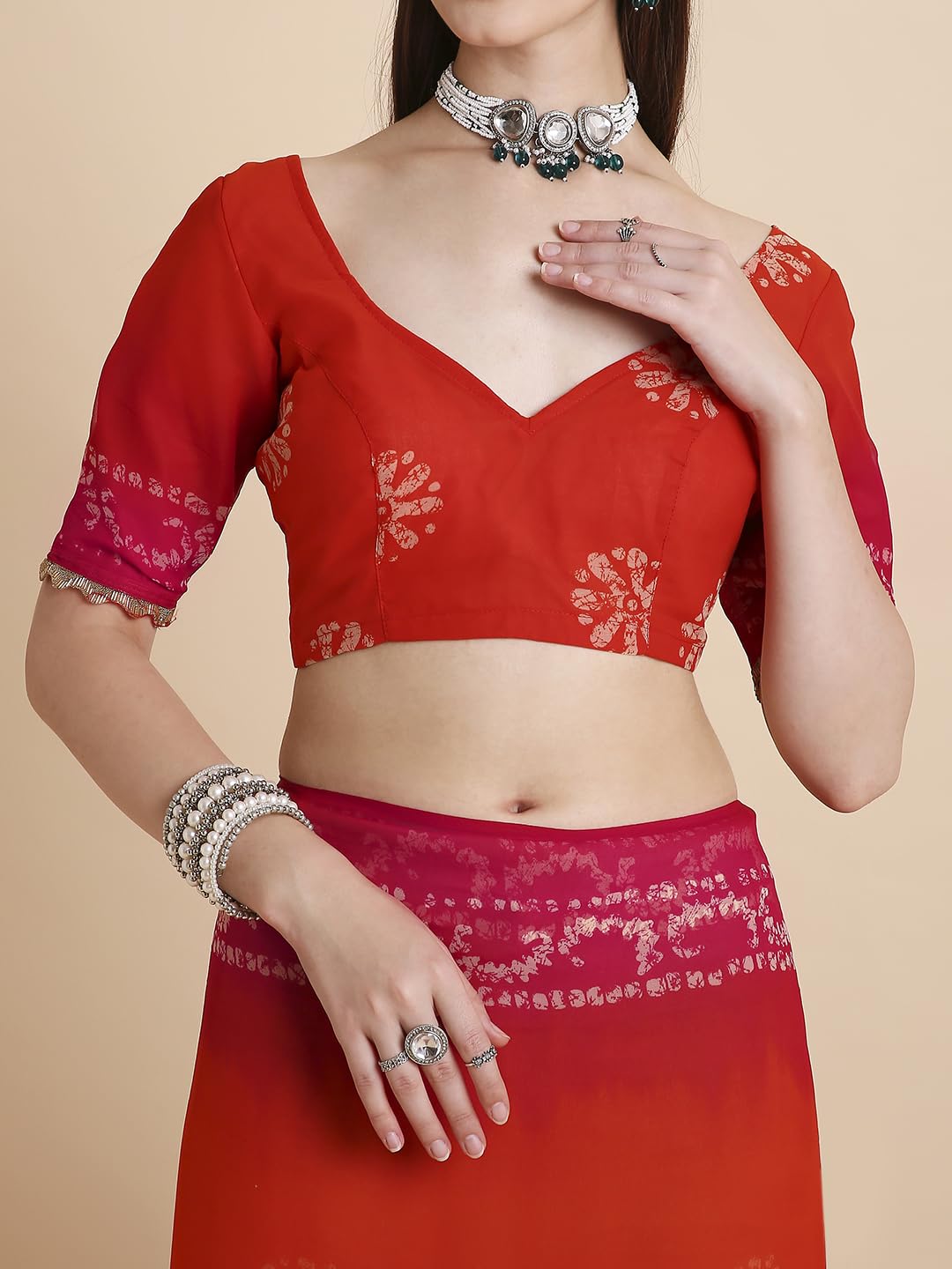 Vasthrlay Orange Traditional Saree for wedding and party wear styling