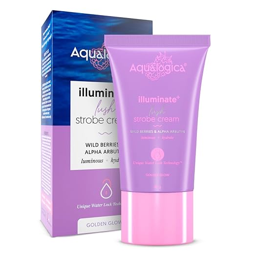 Aqualogica Illuminate+ Lush Strobe Cream with Wild Berries & Alpha Arbutin for Instant HD Glow 30g